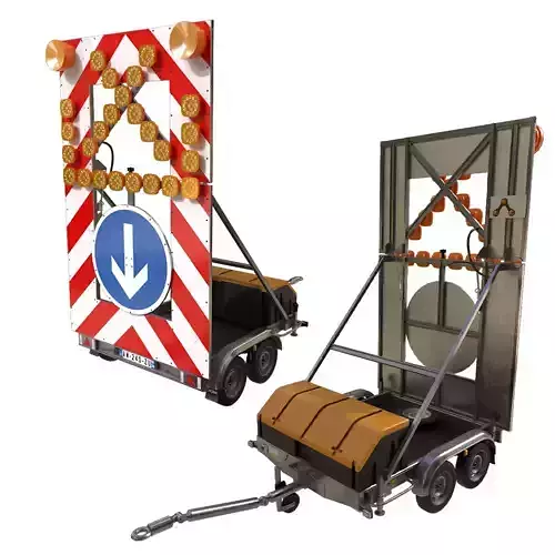 European Arrow Board Trailer 3D model