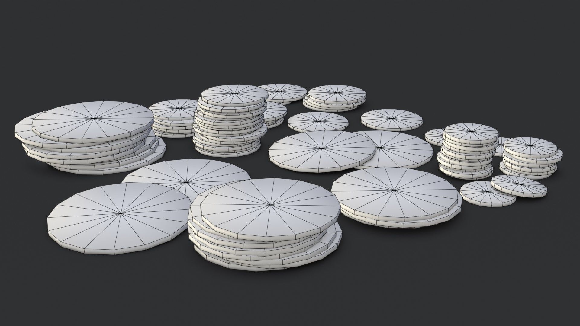 Old British Coins Low-poly 3D model_23