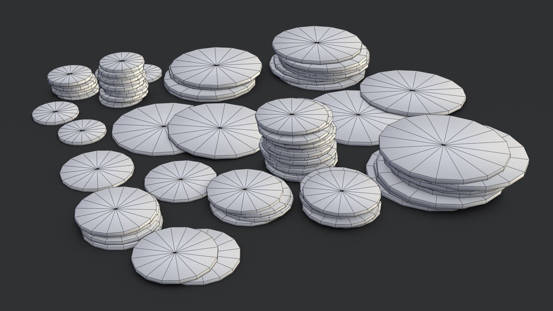 Old British Coins Low-poly 3D model_21