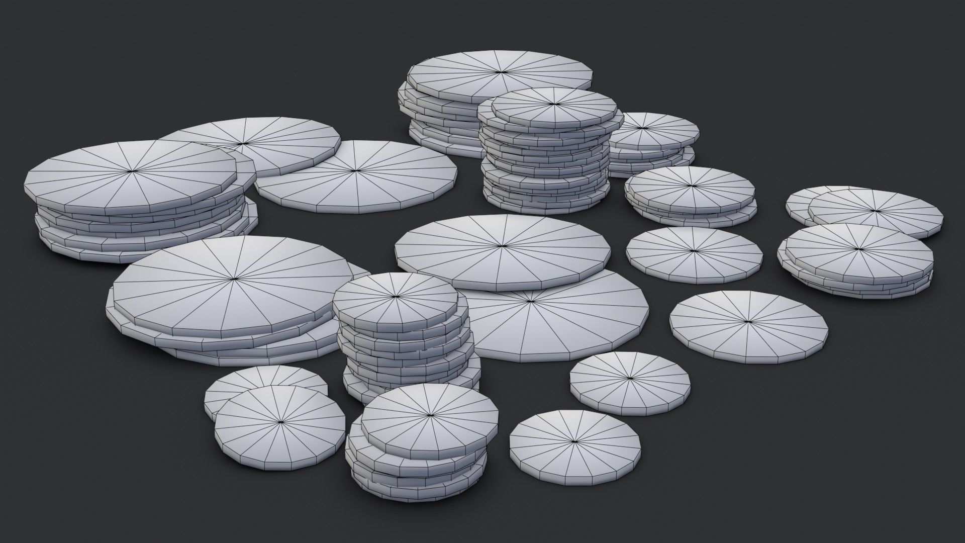 Old British Coins Low-poly 3D model_24