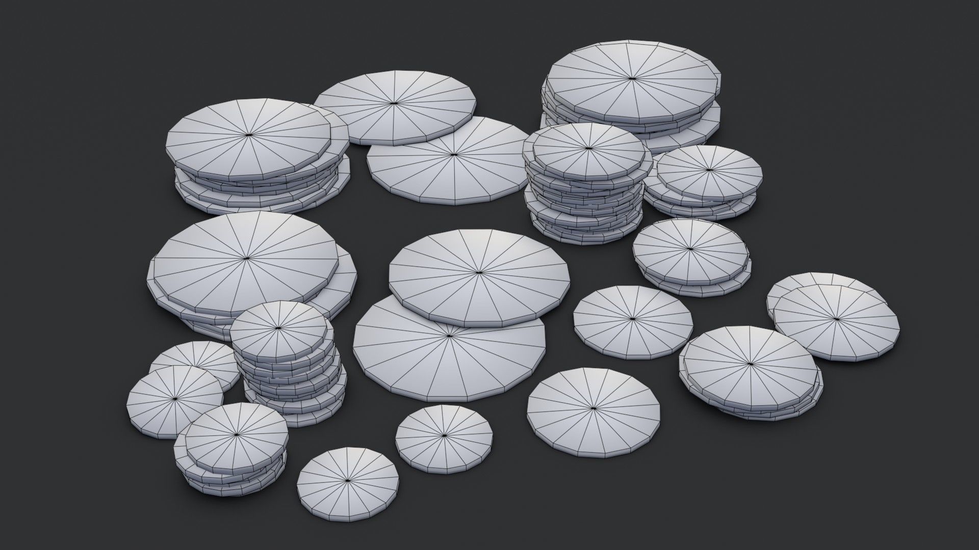 Old British Coins Low-poly 3D model_17