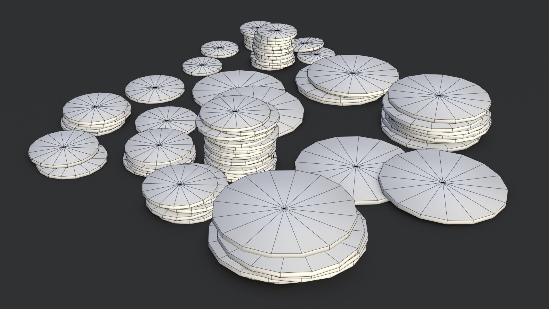 Old British Coins Low-poly 3D model_22