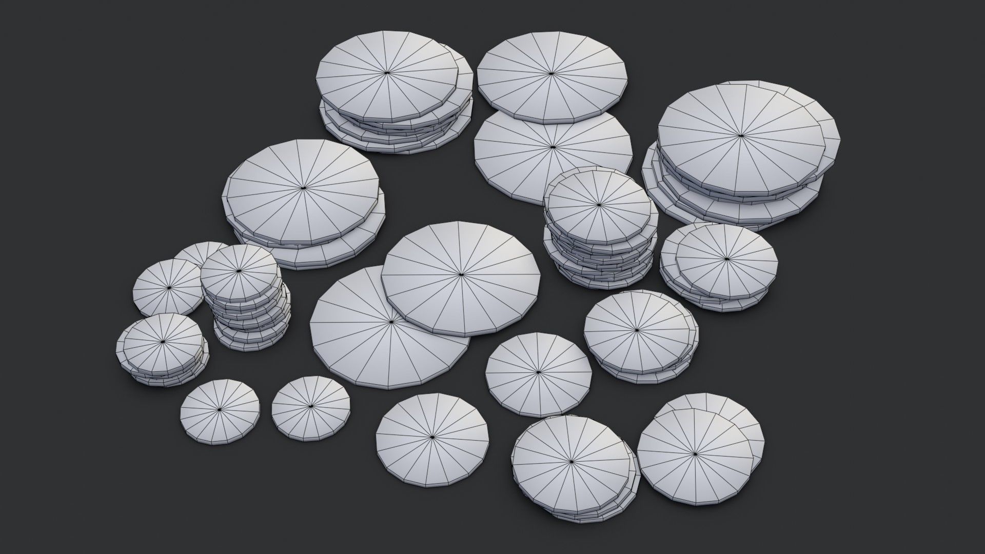 Old British Coins Low-poly 3D model_25