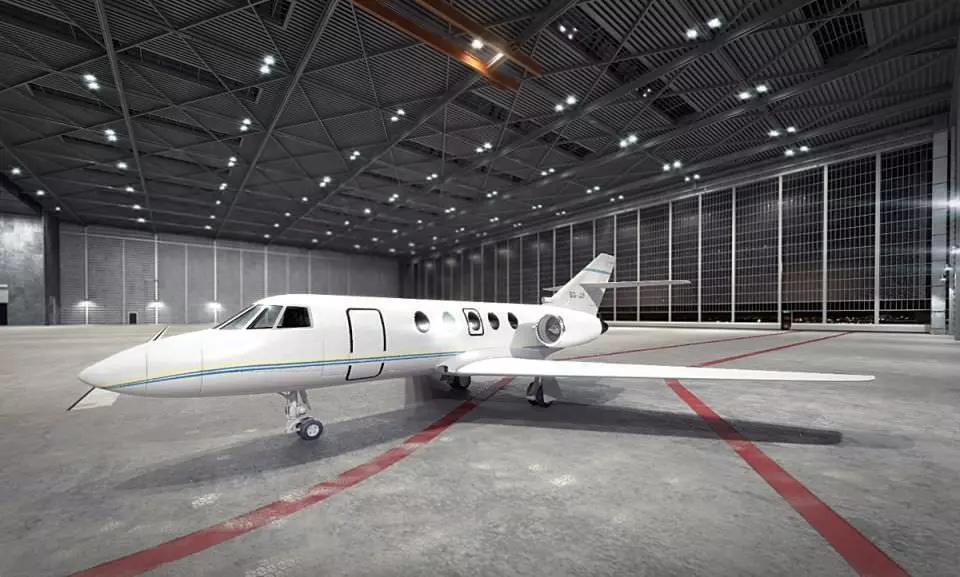 White Jetliner Aircraft 3D model_0