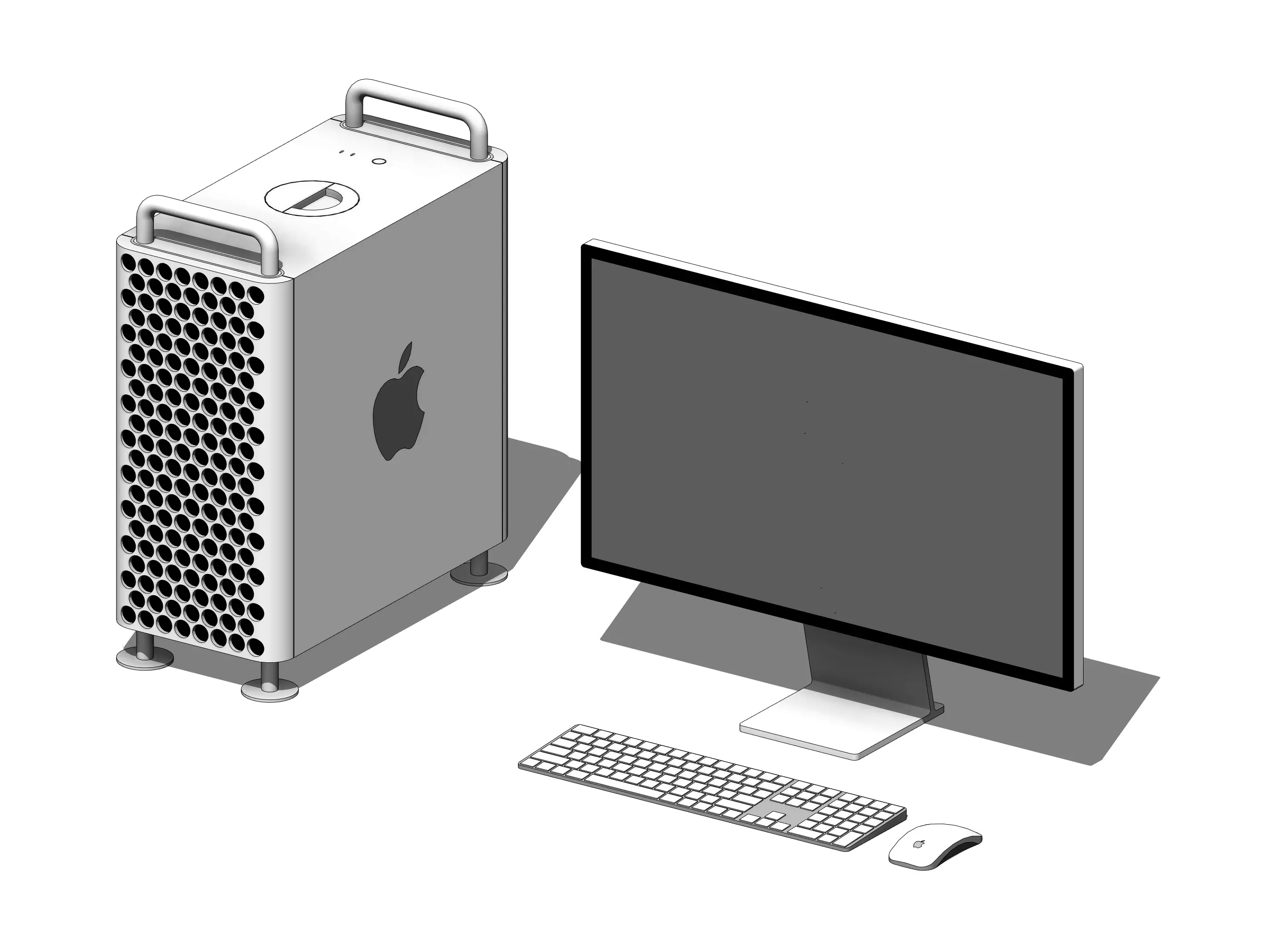 Apple Mac Pro Workstation - Revit Family 3D model | CGTrader