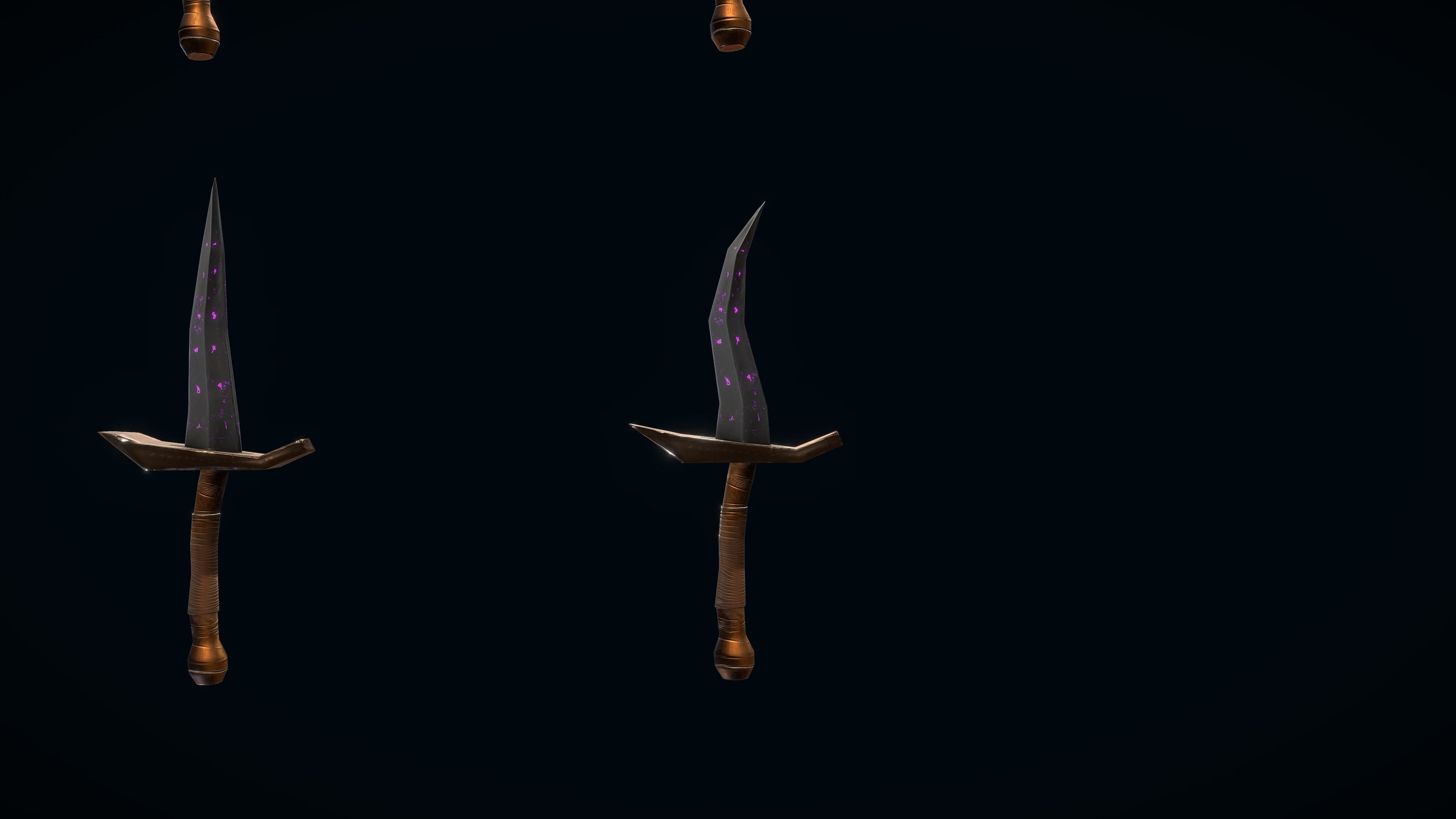 Stylized PBR Daggers Pack Low-poly 3D model_12