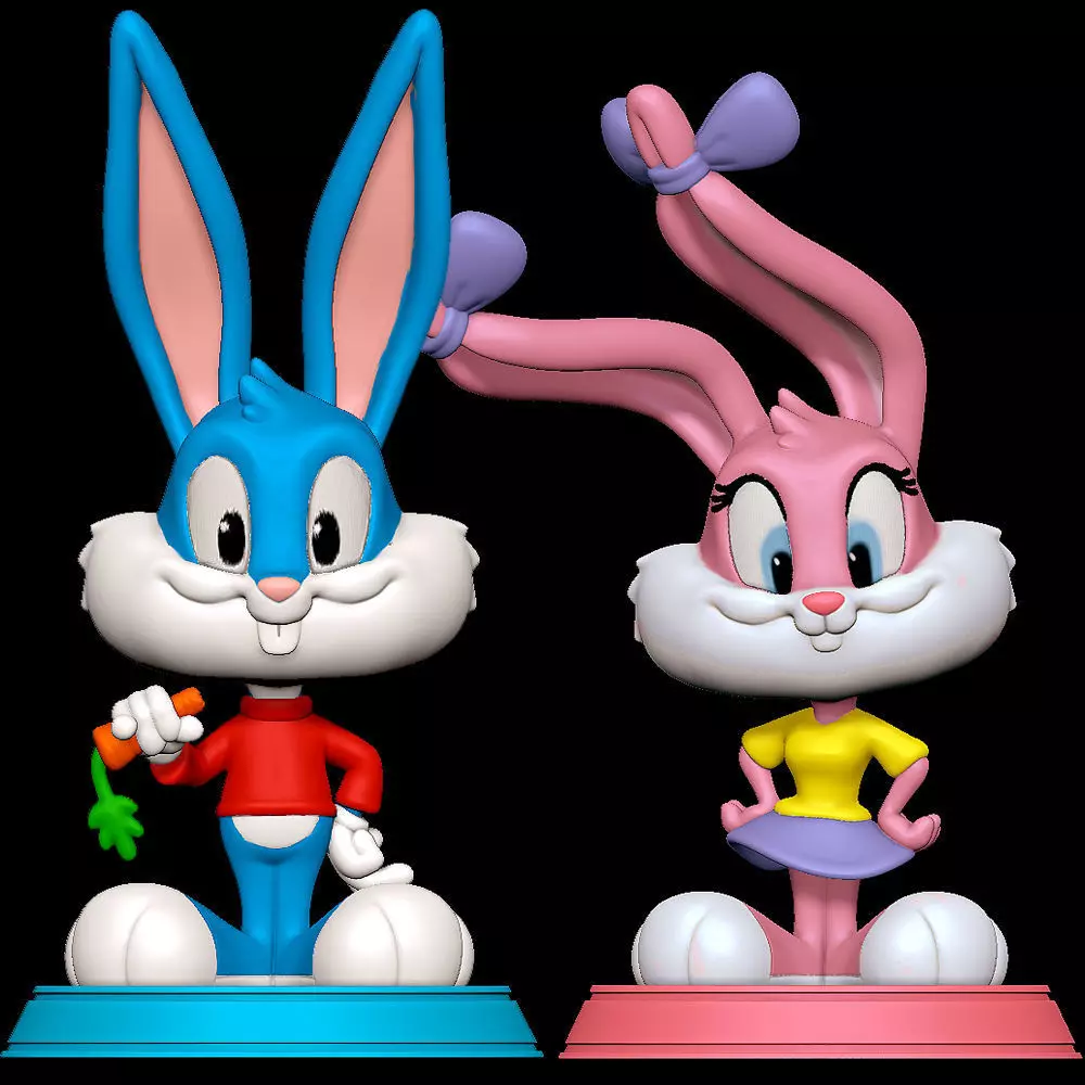 Buster Bunny and Babs Bunny - Tiny Toon Adventures 3D print model_0