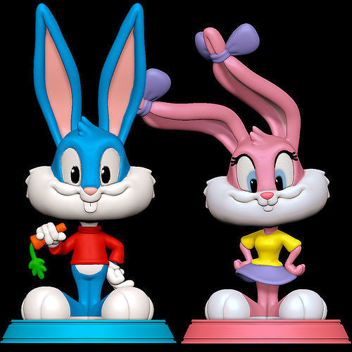 Buster Bunny and Babs Bunny - Tiny Toon Adventures 3D print model