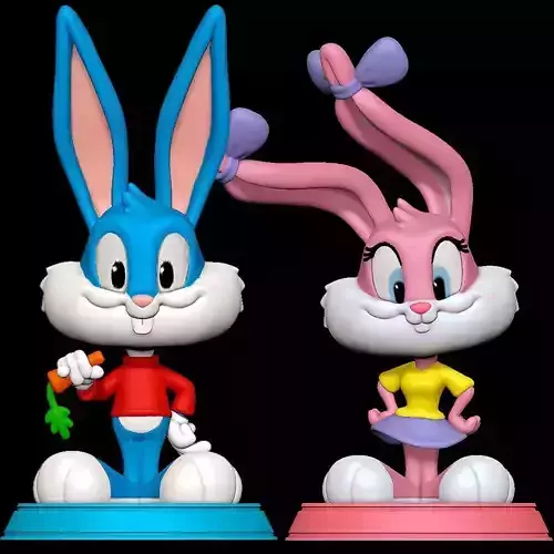 Buster Bunny and Babs Bunny - Tiny Toon Adventures