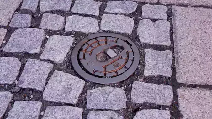 Hydrant street cover 01 high-poly