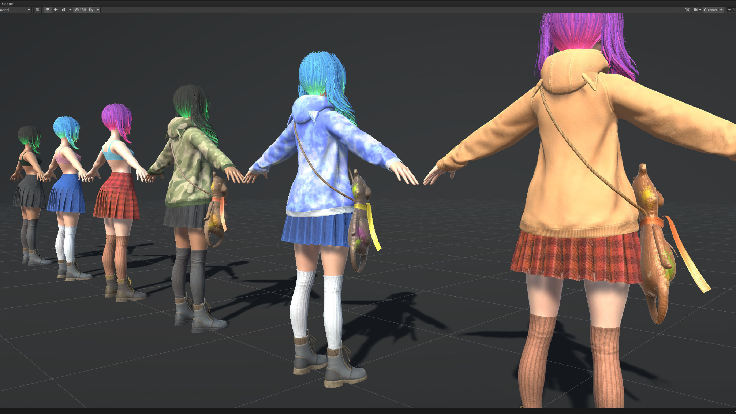 Girl And Bear - Game Ready 3D model Low-poly 3D model_18