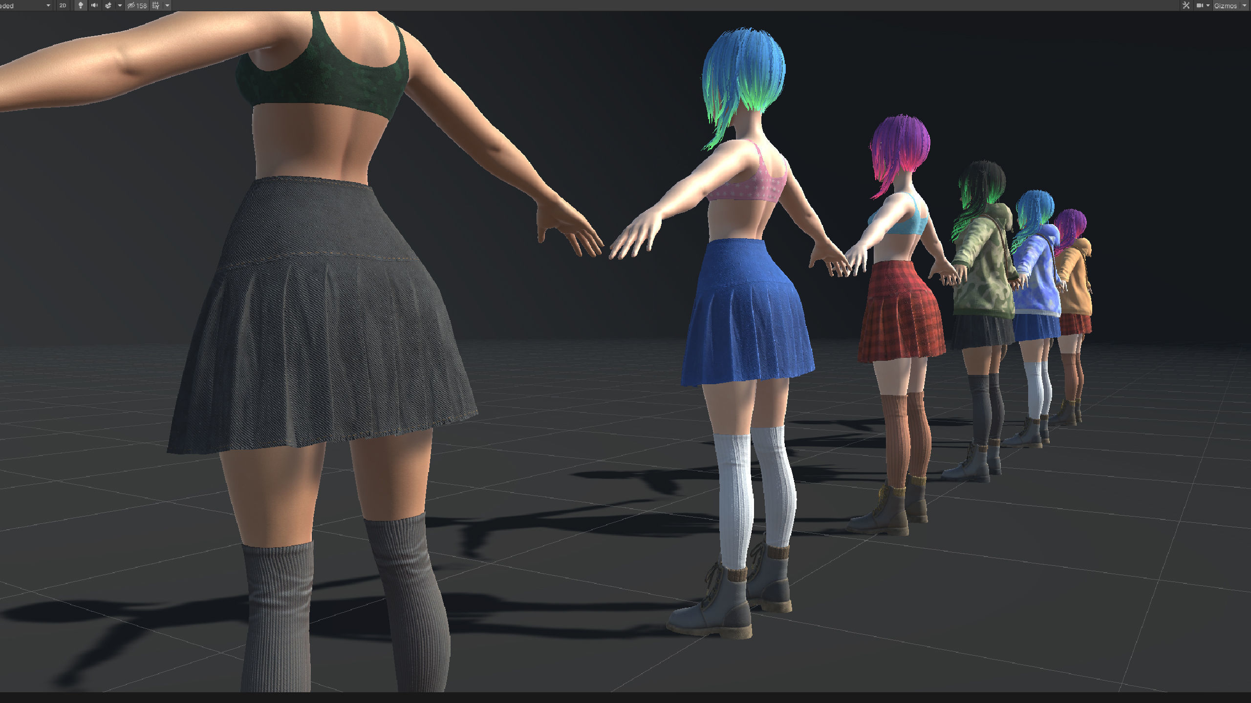 Girl And Bear - Game Ready 3D model Low-poly 3D model_19