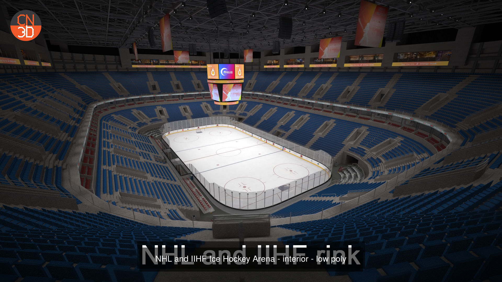 Basketball - NHL - IIHF Ice Hockey arena 3D Model Collection_2