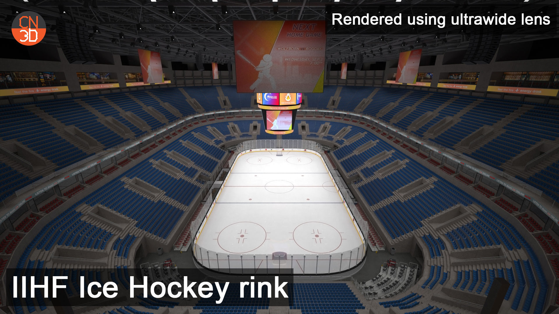 Basketball - NHL - IIHF Ice Hockey arena 3D Model Collection_6