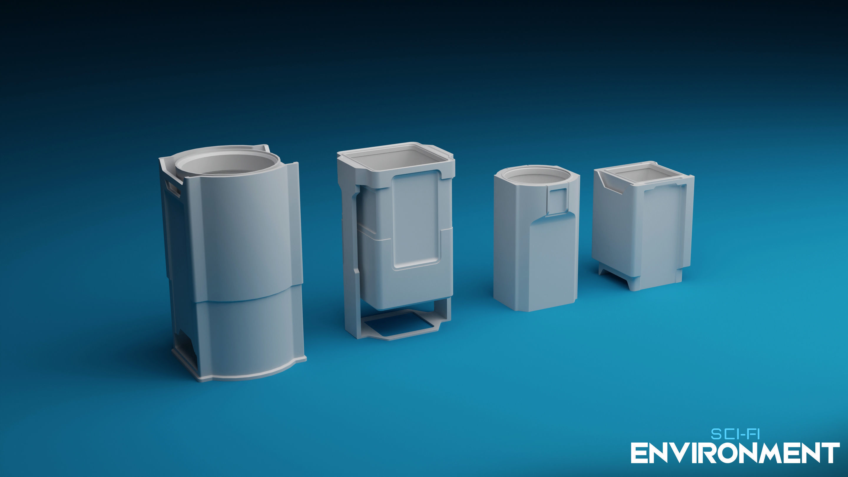 SCI-FI Environment Low-poly 3D model_8