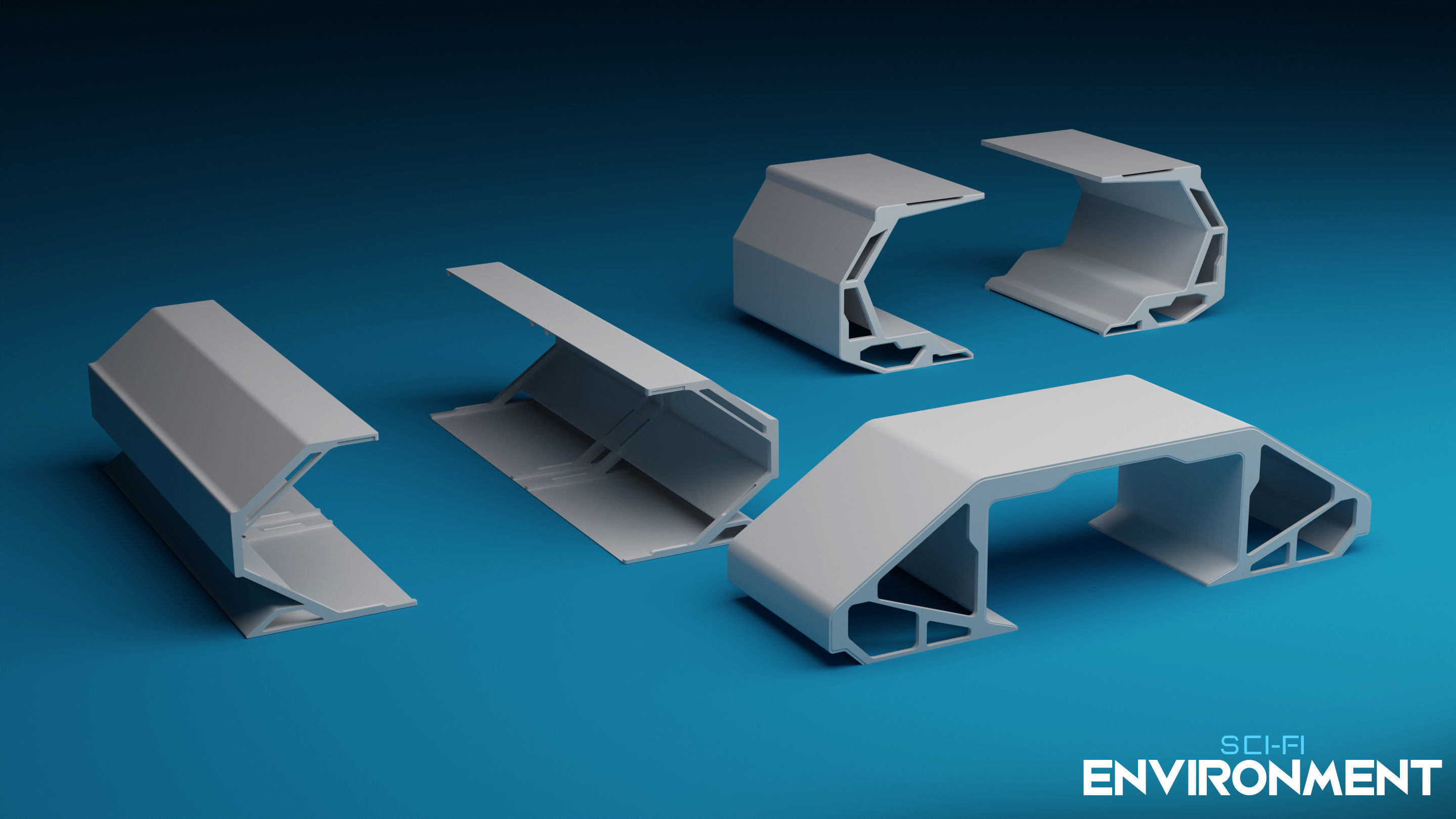 SCI-FI Environment Low-poly 3D model_10