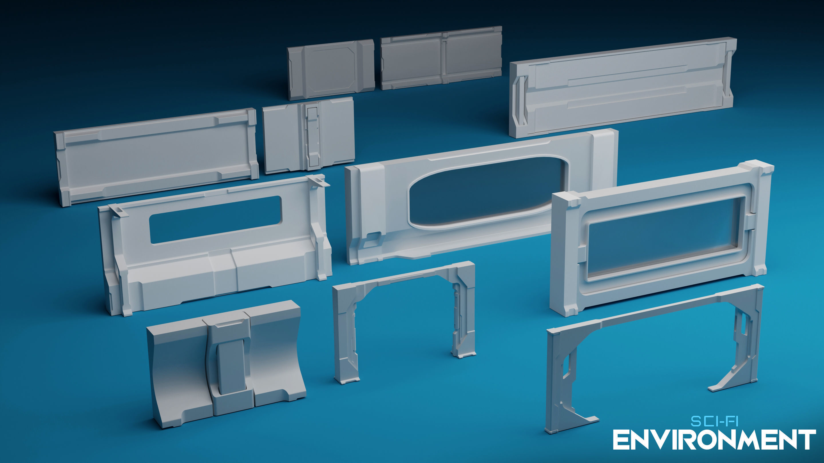 SCI-FI Environment Low-poly 3D model_11