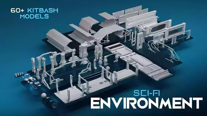SCI-FI Environment Low-poly 3D model