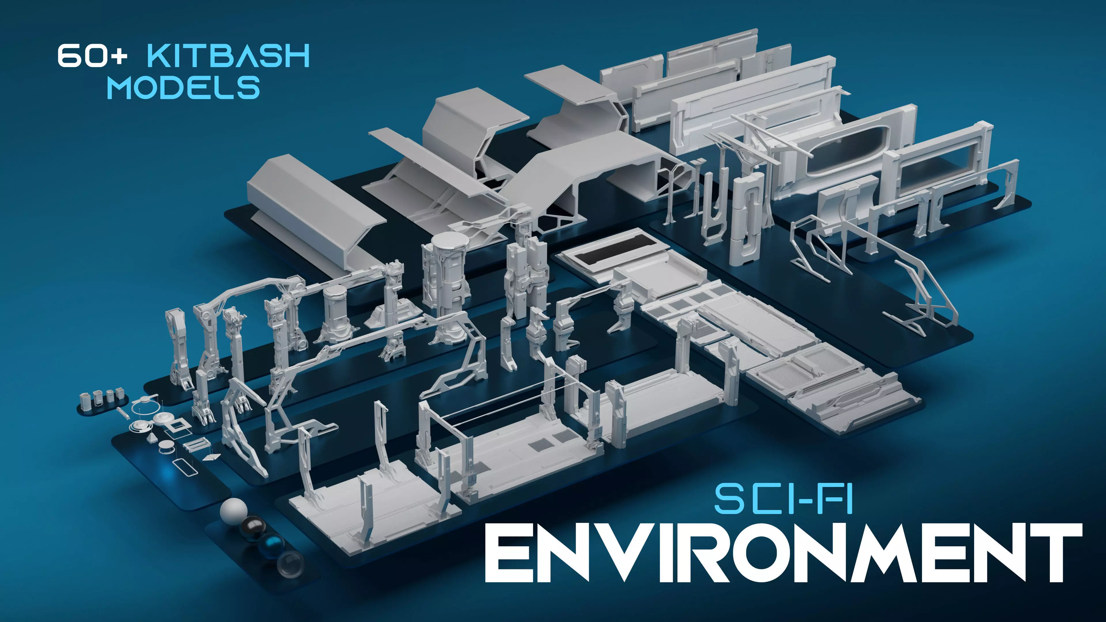 SCI-FI Environment Low-poly 3D model_0