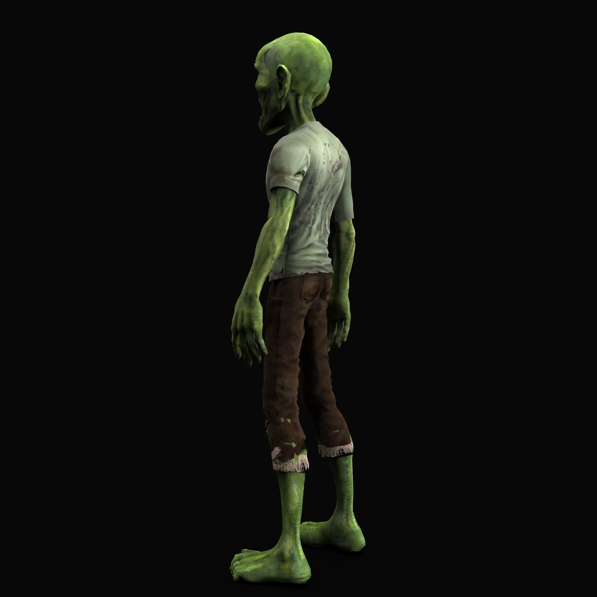 Zombie Cartoon Model Low-poly 3D model_4