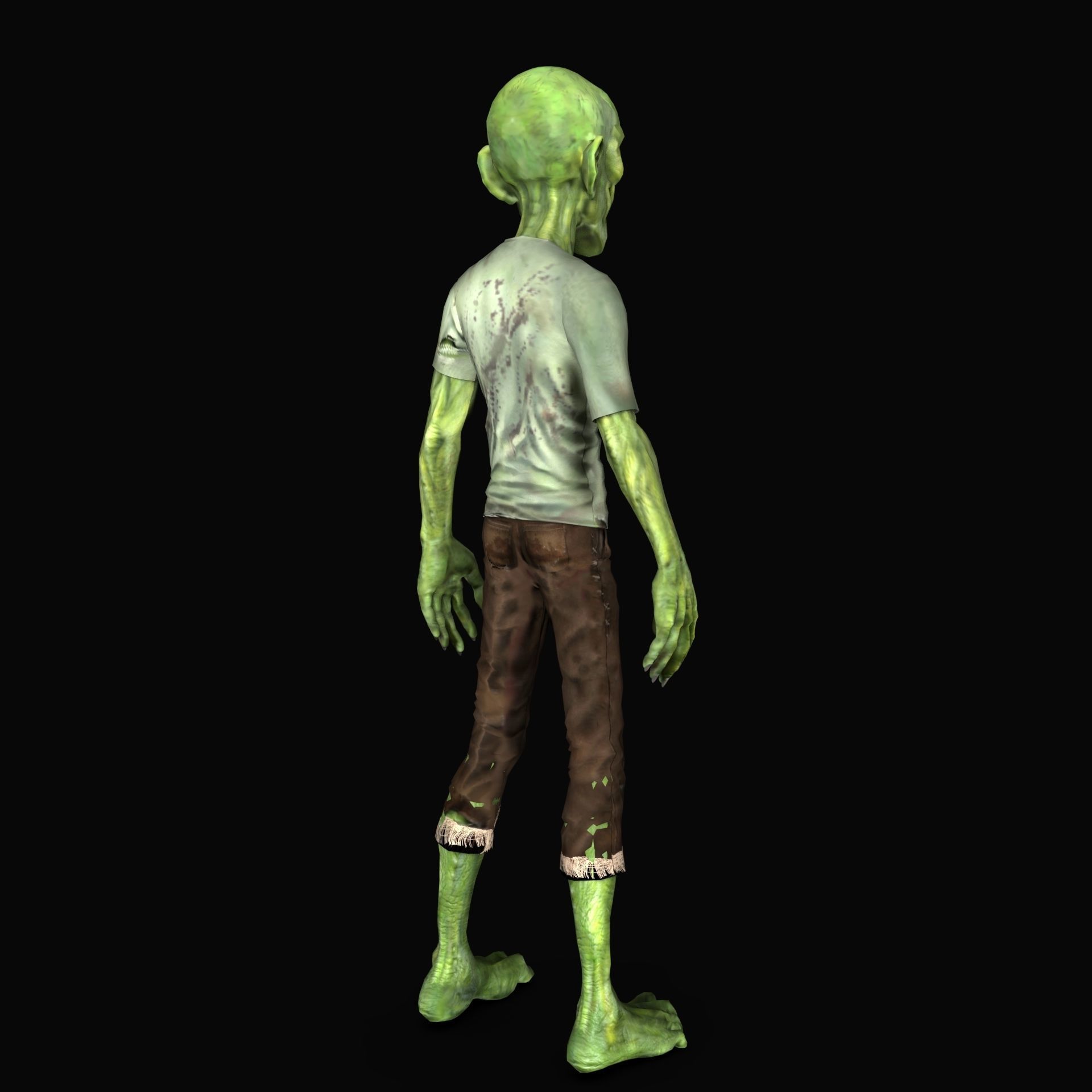 Zombie Cartoon Model Low-poly 3D model_3