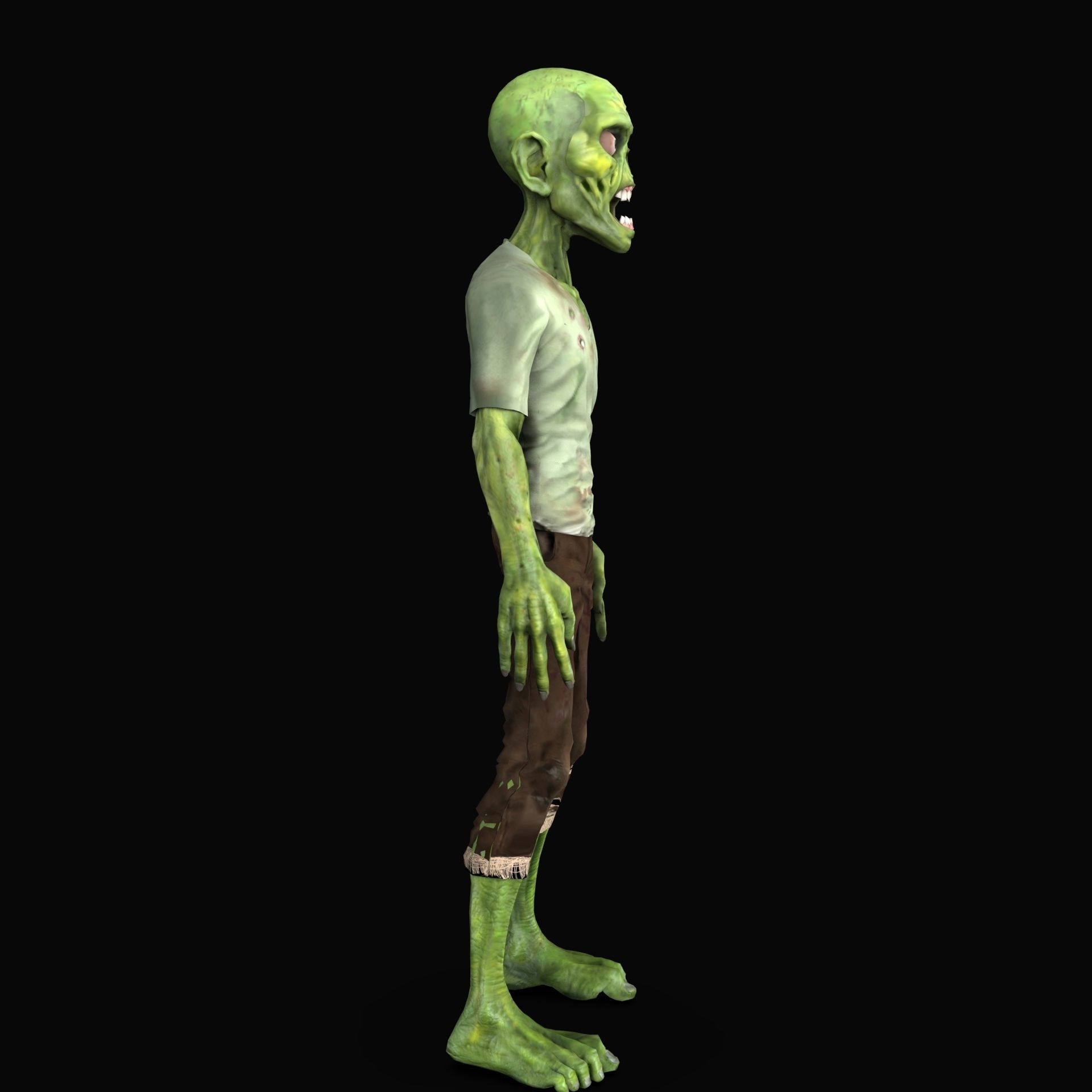 Zombie Cartoon Model Low-poly 3D model_2