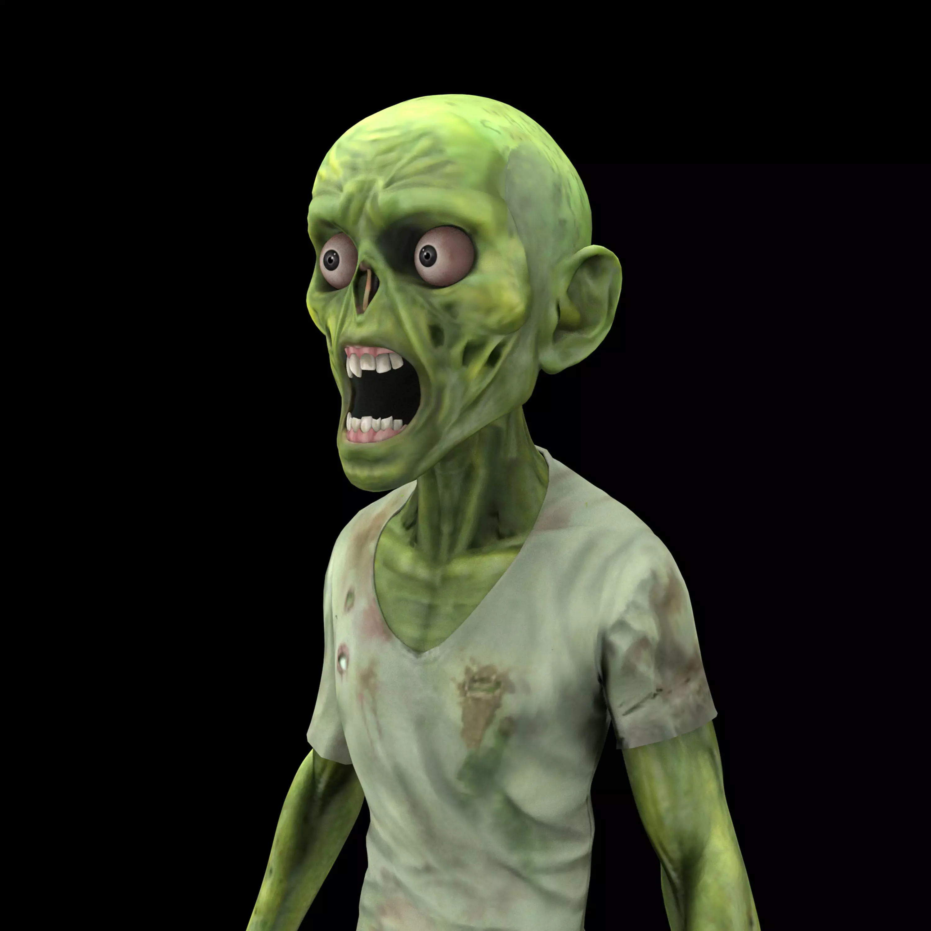 Zombie Cartoon Model Low-poly 3D model_0