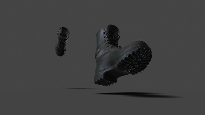 SHOE-005 Running Black Boots Low-poly 3D model