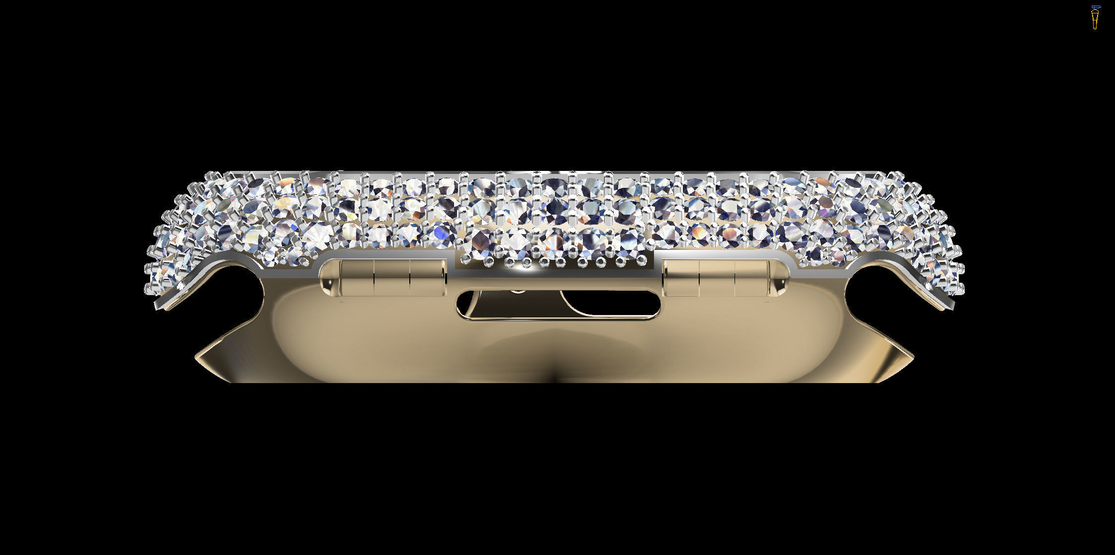 Apple Watch Series 7 45mm case with Diamonds 3D print model_3