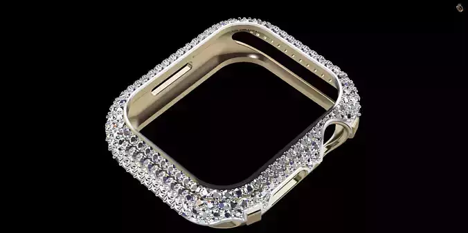 Apple Watch Series 7 45mm case with Diamonds 3D print model