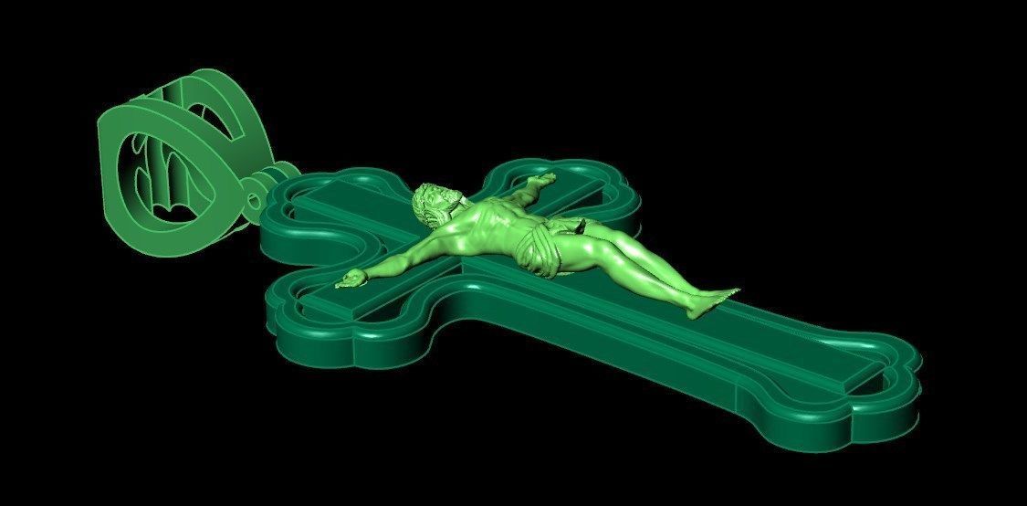Pendant od71 cross  3D print model_10