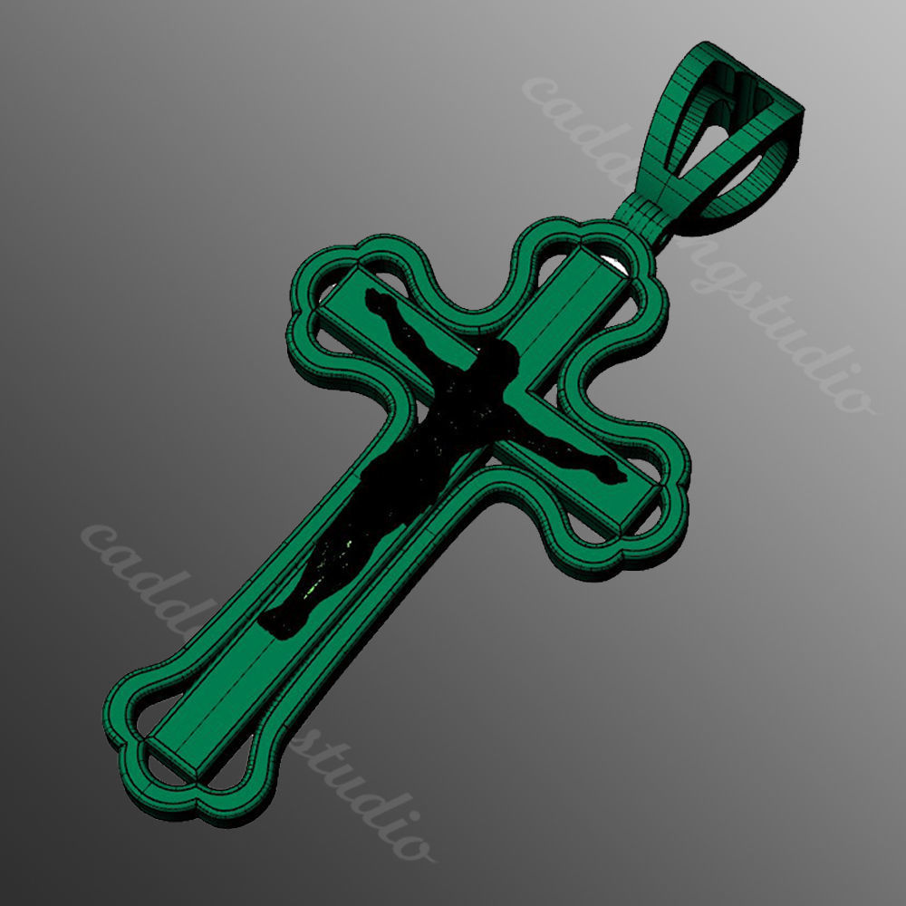 Pendant od71 cross  3D print model_2