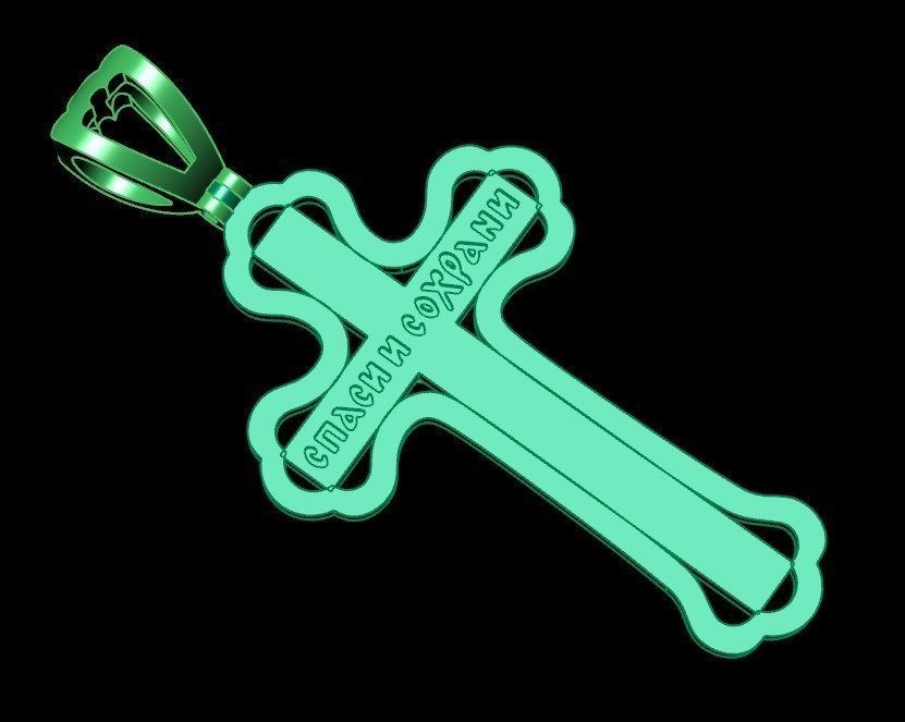 Pendant od71 cross  3D print model_11
