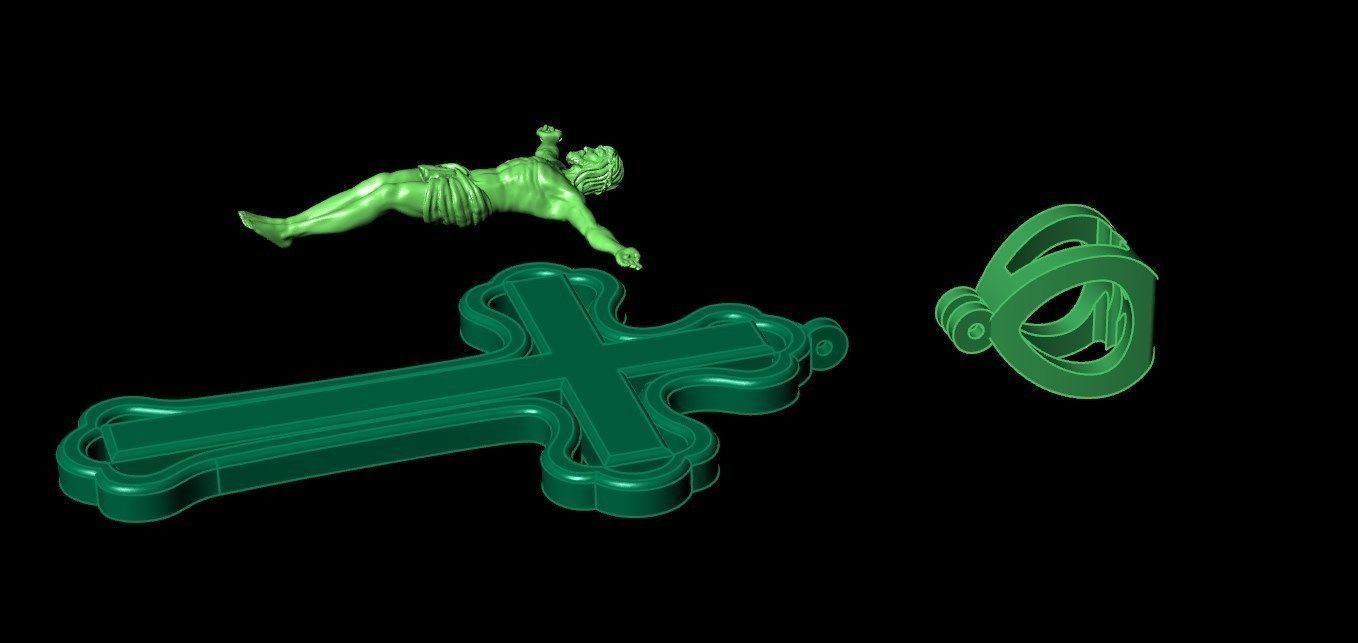Pendant od71 cross  3D print model_12