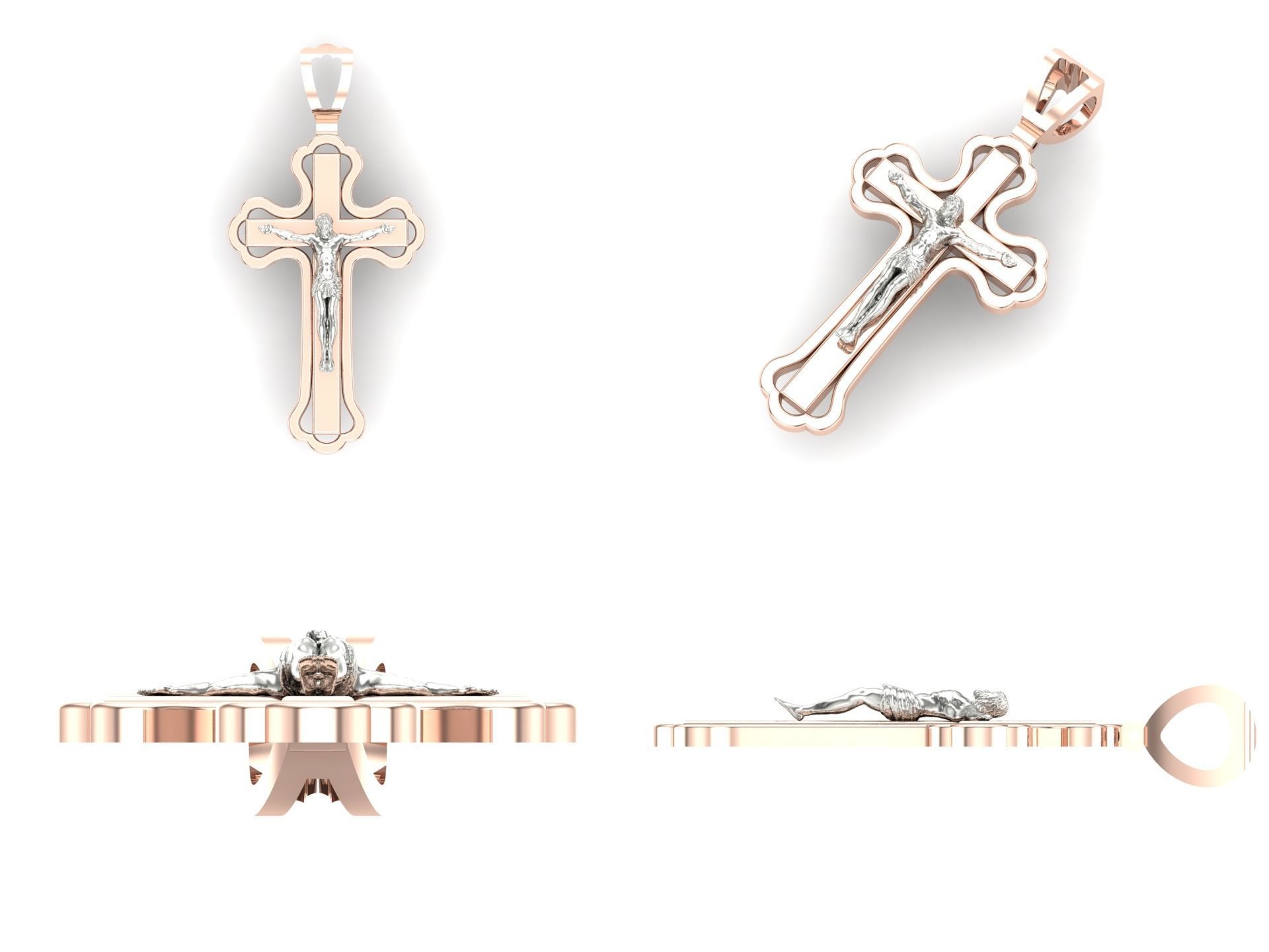 Pendant od71 cross  3D print model_6