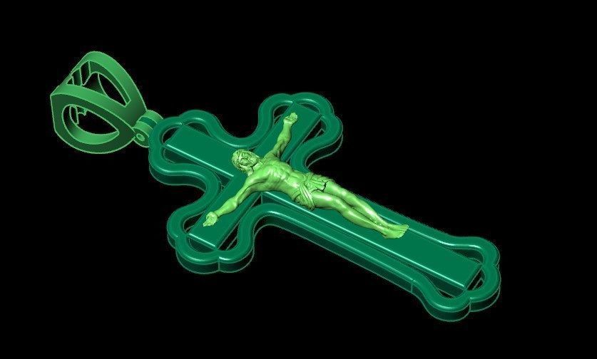 Pendant od71 cross  3D print model_9