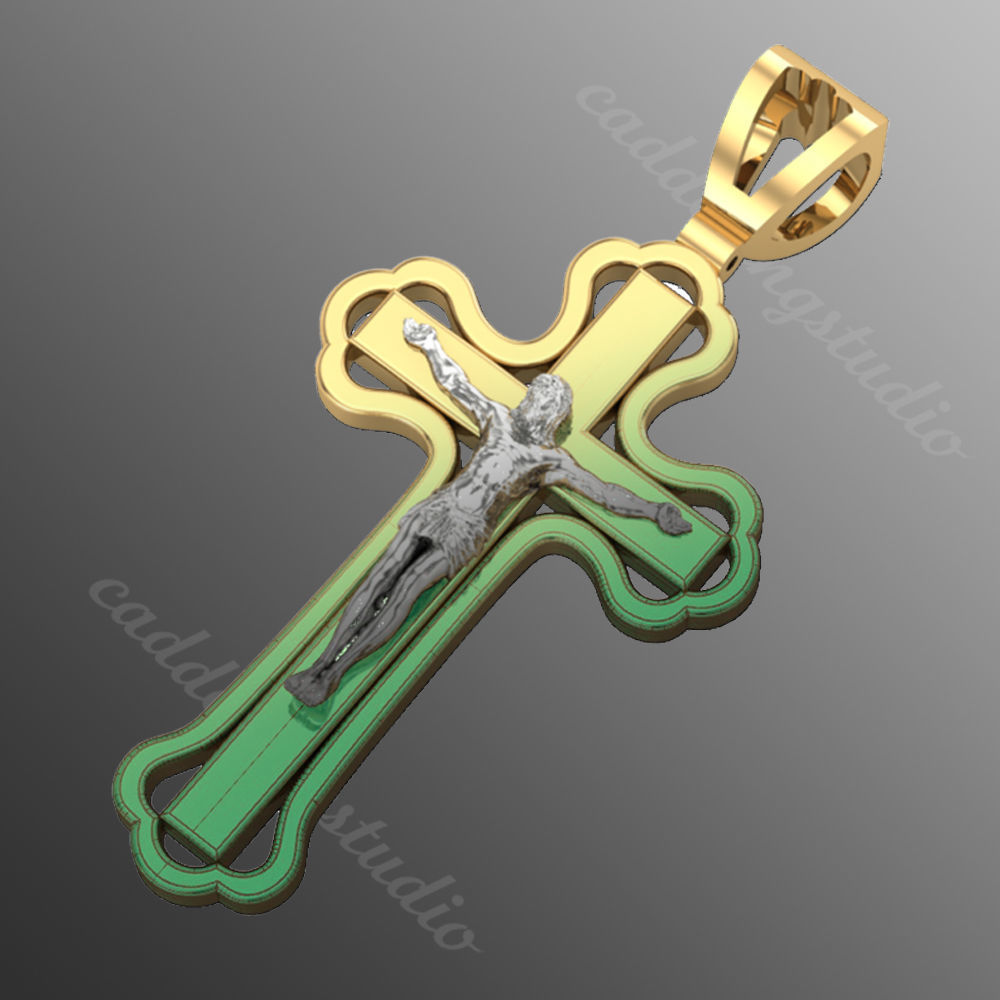 Pendant od71 cross  3D print model_1