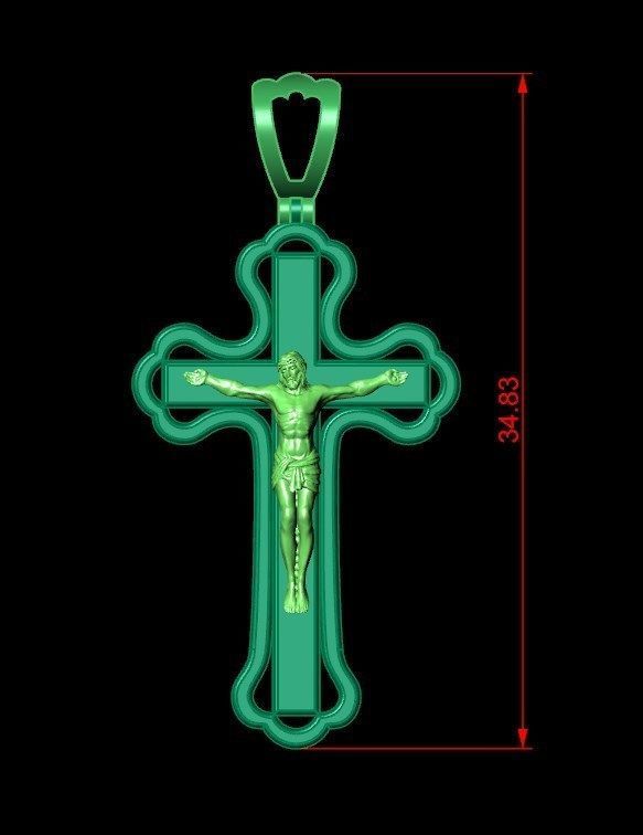 Pendant od71 cross  3D print model_3