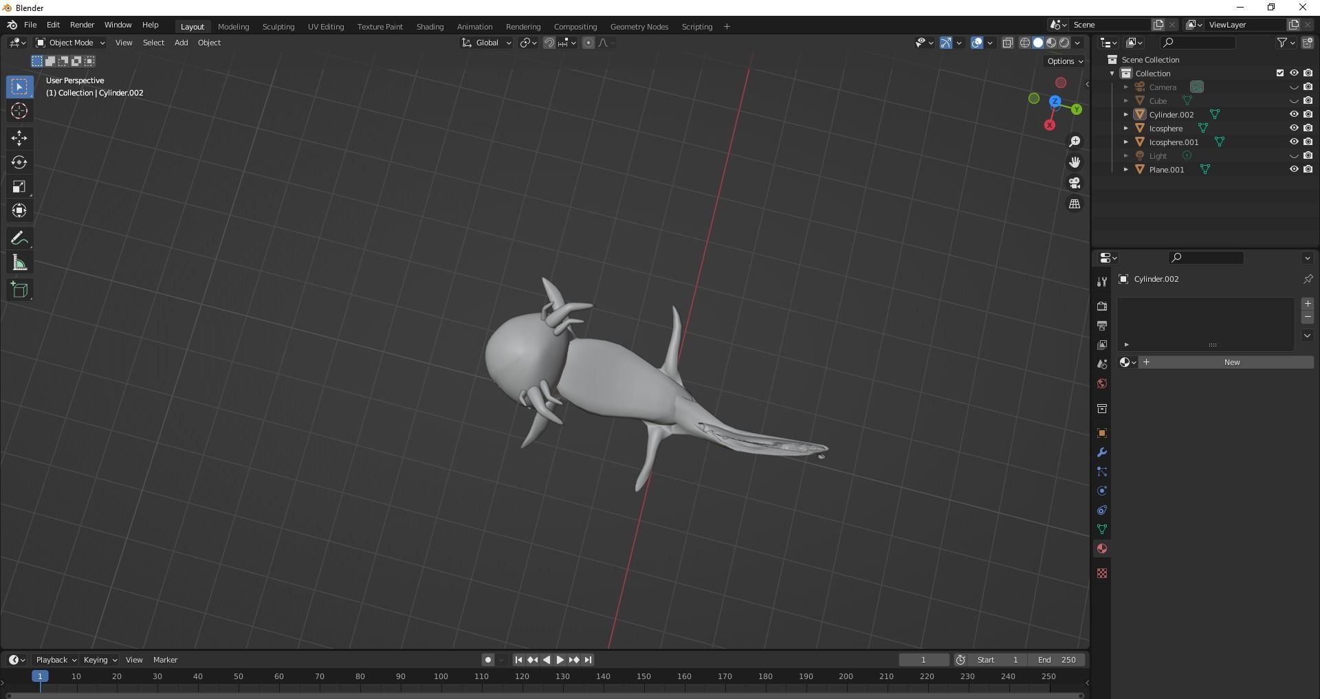 Oxolotl Low poly fish Free 3D model_1