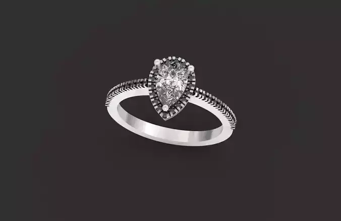  engagement ring with pear stone 