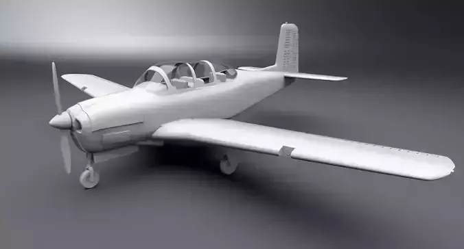 Beechcraft T34A Mentor scale model 3D print model