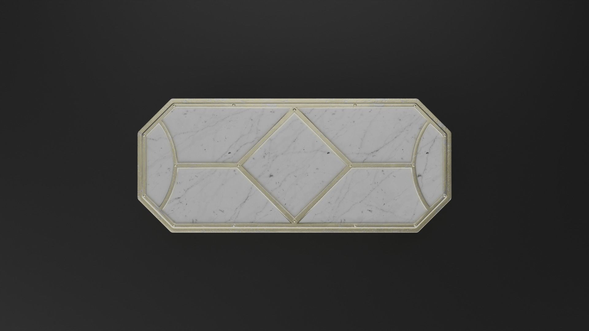 Antique rectangular jewellery box with gold plated ornate S Low-poly 3D model_2