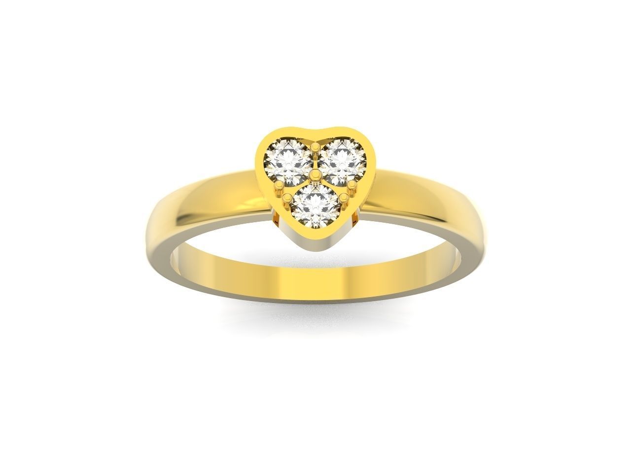 ring heart small stone 3D print model_16