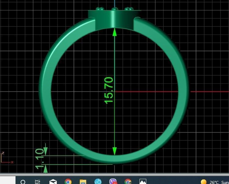 ring heart small stone 3D print model_27