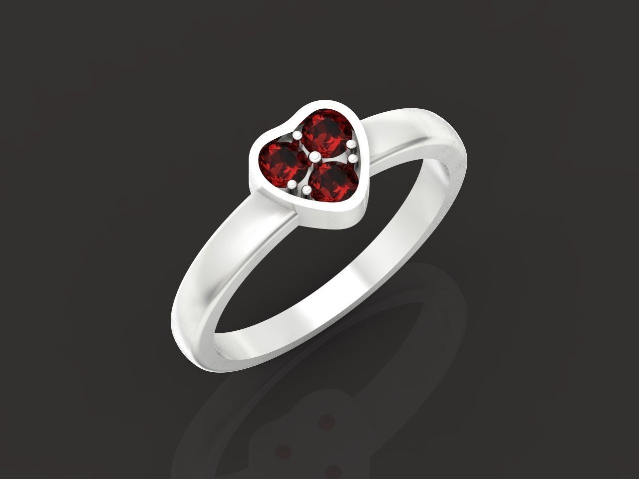 ring heart small stone 3D print model_21