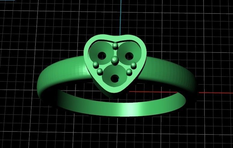 ring heart small stone 3D print model_31
