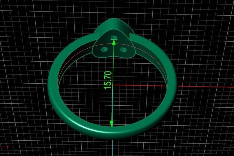 ring heart small stone 3D print model_29