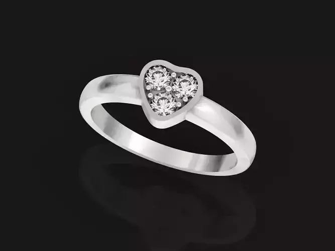  ring heart small  stone
