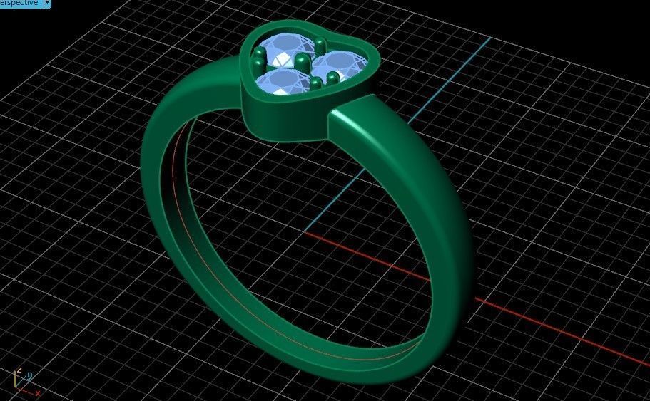 ring heart small stone 3D print model_30