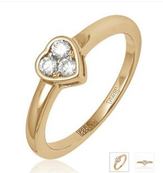 ring heart small stone 3D print model_1